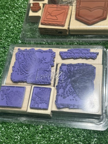 Stamping Up! Holz montiert Gummistempel Lot Schüttgut im Ruhestand Handwerk Vintage - Bild 16 von 19