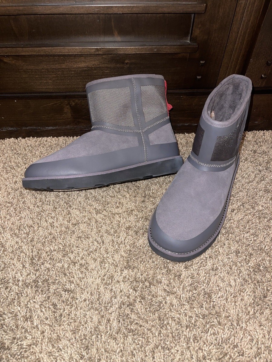 NEW UGG MENS CLASSIC MINI URBAN TECH WP CHARCOAL BOOTS US 8  display picture 1