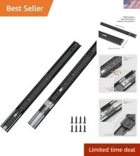 Black Heavy-Duty 22-Inch Drawer Slides - 10 Pairs with Screw & Easy Installation