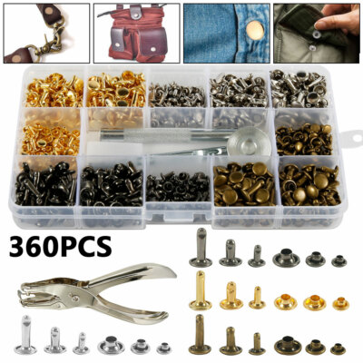 Leather Rivets Tool Metal Stud Set Double Cap Fixing Belt Repair DIY ...