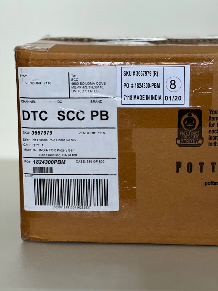 Pottery Barn 经典杆吊坠套装 (镍) — 第 3/3 张图片