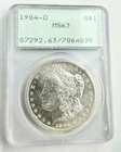 PCGS MS63 1904-0 US Morgan $1 Coin Early Rattler Slab