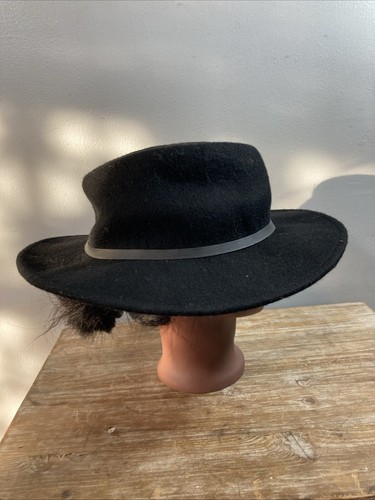 COUNTRY GENTLEMAN Wilton Wool FELT BLACK FEDORA HAT Size Large  - Picture 2 of 4