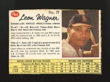 1962 CANADIAN POST CEREAL #77 LEON WAGNER SHORT PRINT SP LOS ANGELES ANGELS 