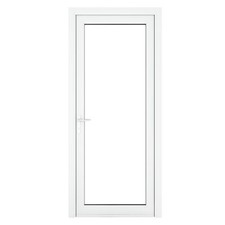 PVC Single Door Clear Glass & Frame Right Hand Double Tough Glazing By Crystal