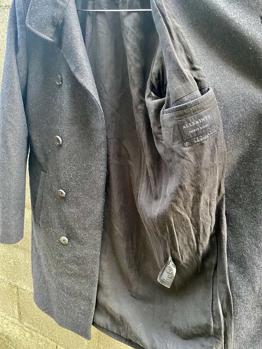 ALLSAINTS チェスターコート サイズ38 グレー系 Mens Grey ALL SAINTS BANNER Wool Over Coat Italian Cloth 38