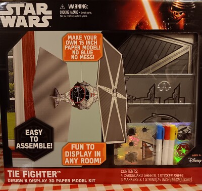 Disney STARWARS 3D Paper Model Kit: Tie Fighter Design & Display  15''/Brand NEW