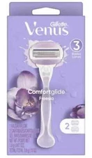 VENUS GILLETTE COMFORTGLIDE FREESIA WOMENS RAZOR HANDLE 2 REFILLS NEW