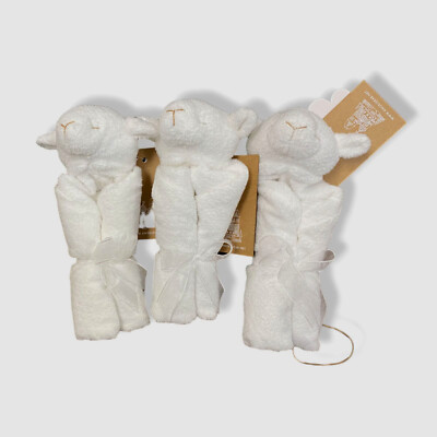 $45 Angel Dear White Lamb Three Of A Kind Blankie Set Of 3-Piece Set