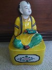 Antique/Vintage Chinese Biscuit Porcelain Boy with Fan — photo 1