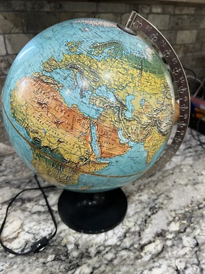 /GVD globe decade globe real docum… Vintage 1972 Scan-Globe A/S Denmark Lighted Illuminated World