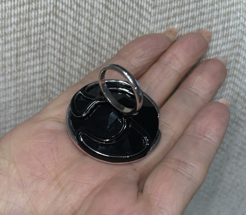 SWAROVSKI LOGO RIESIGER COCKTAIL RING SCHWARZER STEIN KLARE KRISTALLE OVERSIZED 52 / US-6 - Bild 5 von 8