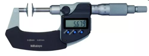 Mitutoyo 369-250-30 Non-Rotating Spindle Digimatic Disk Micrometer, 0-25mm