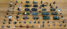 Micro Machines Military Figures, Tanks, Helicopters, Jeep, Boat Huge Lot 75 Pcs