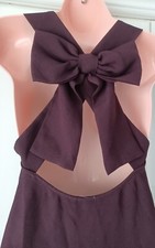 BNWT NEXT Size 6 DEEP PURPLE/BERRY DRESS, BOW OPEN BACK, PARTY EVENING