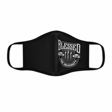 CHHU BLESSED Face Mask white logo 