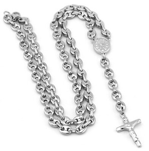 rosenkranz edelstahl kette jesus kreuz unisex damen herren ebay