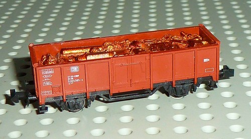 Minitrix N 13529 off. Güterwagen mit Brawa 0606 Metall Ladegut - toll | Condition: Gebraucht