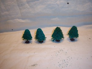 n scale pine trees