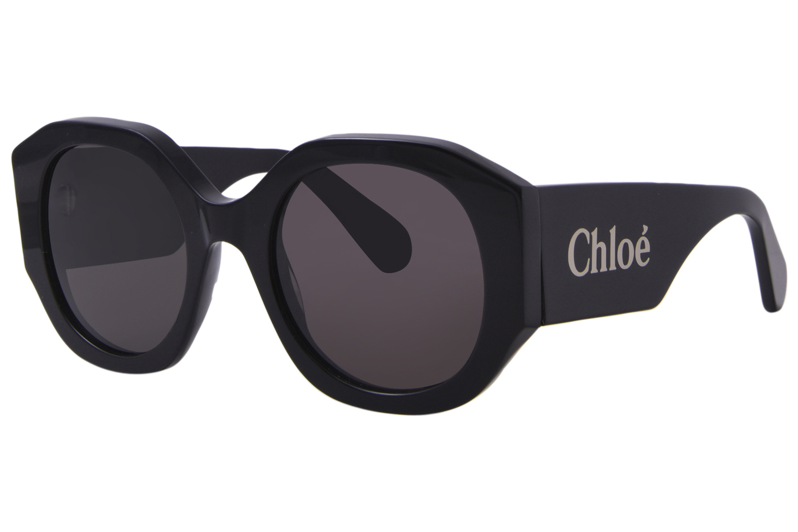 Солнцезащитные очки Chloe CH0234S 001 Женские черныесерые круглой формы 53 мм 44390₽