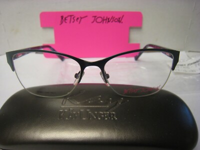 BETSEY JOHNSON  WOMANS EYEGLASSES SHINE in TEA 53-16-135 MM 37V W/Generic Case