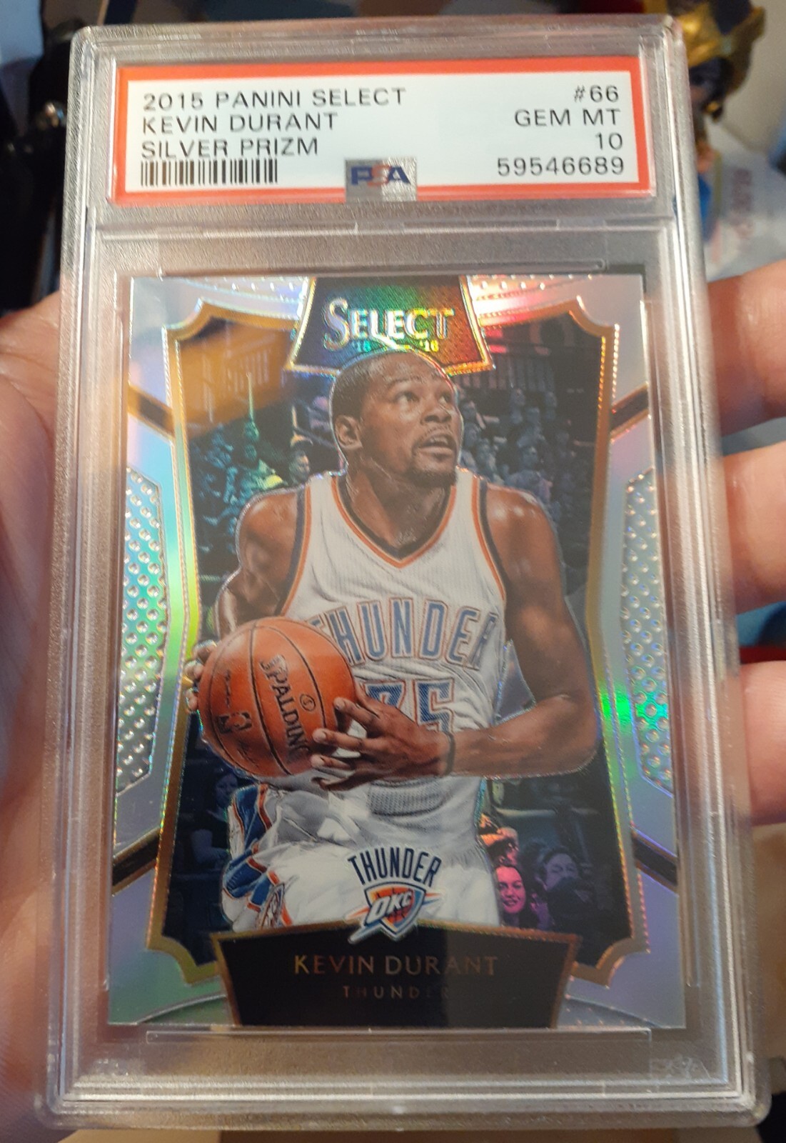 2015-16 Panini Select Silver Prizm Kevin Durant #66 PSA 10 GEM MT