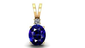 Authentic 13.00 Ratti 12.55 Carat Certified Original Blue Sapphire Gold Plated Pendant