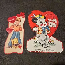 Vintage 50s Valentine's Day Card Mechanical Googly Eyes Bear 1954 Made in USA
