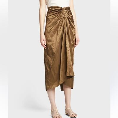 NWT Vince Metallic twist midi skirt with slit sz #A1