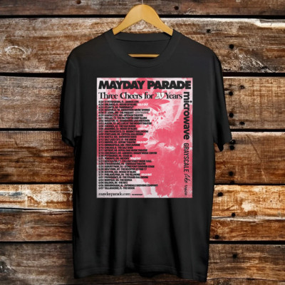 Mayday Parade Band Three Cheers for 20 Years Tour 2025 T Shirt Full Size S-5XL