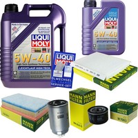 Mann Inspektionspaket 6L Liqui Moly 5W-40 FüR Fiat Stilo 1.9 JTD