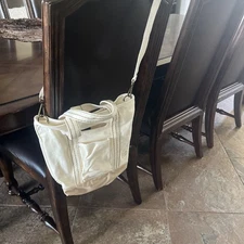 NEW tag gift Wantable Mini Canvas Tote Cream pockets shoulder strap fits laptop