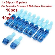 20/40pcs Quick Splice Lock Wire Terminals Connectors Electrical Crimp Cable Snap