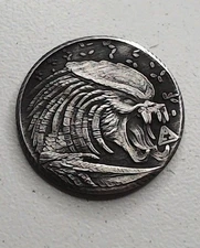 HOBO Predator Bust Alien Badlands Made A From REAL WWII Silver Nickel SIGNED