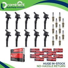10 Ignition Coil & 10 Motorcraft Platinum Spark Plug for Ford F250 F350 F450 V10