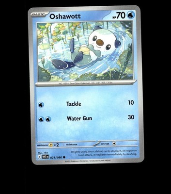 Oshawott - 021/086 - White Flare - Near Mint Non Holo Pokemon Card TCG