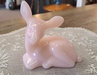 Crown Tuscan Pink Fawn Rare Mosser Glass Deer Figurine Fenton Mold USA New