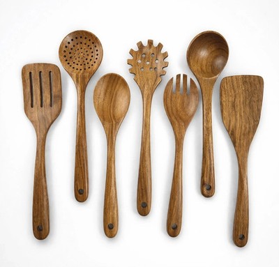 Wooden Cooking Utensils Set Non Toxic Eco Friendly Kitchen Tools Spoon Spatula