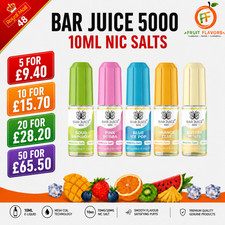 BAR JUICE 5000 Nic Salt 10ml E-Liquid 10mg/20mg - Vape Juice 50/50 VG/PG
