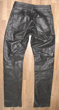 lange -RABERG- LEDERJEANS / Lederhose in schwarz -aus GLATTLEDER! in W29 / L34