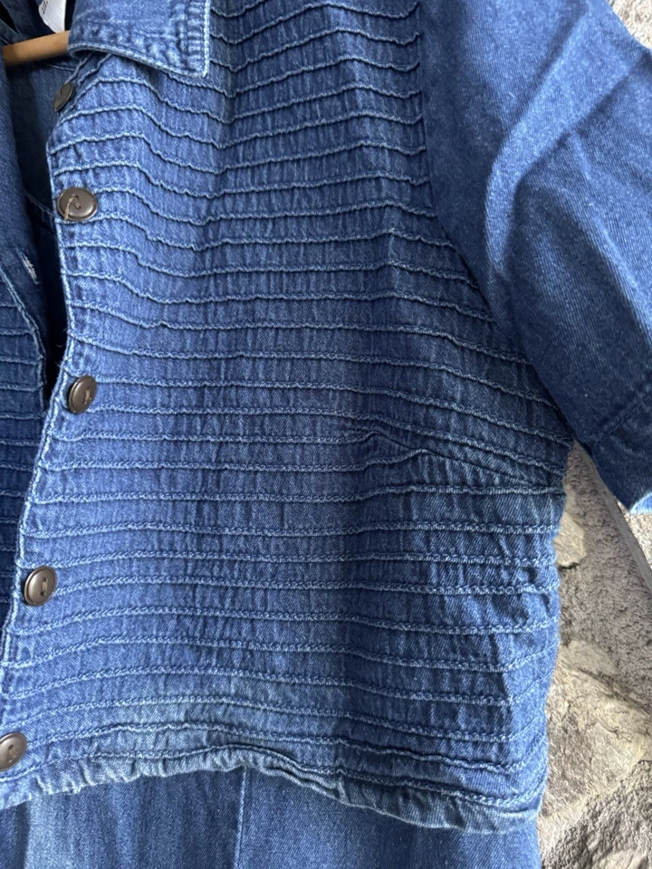 VTG Denim Dress with Jacket KARIN STEVENS 100% Cotton  - Size 10 - Image 2 of 4