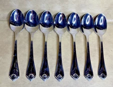 Oneida KING JAMES Silverplate Flatware Set of 7 Tea Spoons