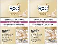Roc Retinol Correxion Line Smoothing Night Serum Capsules X2 10 Caps Each Roc Retinol Correxion Line Smoothing Night Serum Capsules X2 10 Caps Each