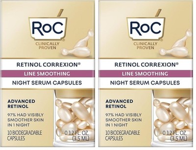 RoC Retinol Correxion Line Smoothing Night Serum Capsules X2 10 CAPS EACH