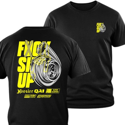 Precision Turbo T-shirt, 2 Sides FXCK SH*T UP Turbo Graphic Racing Tee