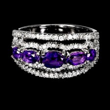 925 Sterling Silver Ring Oval Amethyst 6x4mm Natural Gemstone Jewelry Size 7