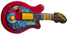 2010 Hasbro Sesame Street Elmo Let's Rock Guitar Toddler Toy Red Music Works