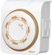Woods 7-Day Indoor Heavy Duty Mechanical Timer; White, 50002