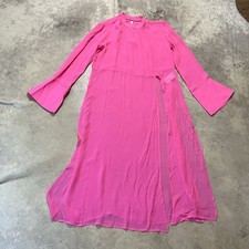 By Anthropologie Tunic Dress Womens Size XS Pink Long Sleeve Sheer Slits