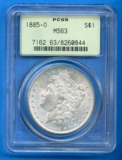 1885 O PCGS MS63 Morgan Silver Dollar $1 US Mint Coin 1885-O MS-63 OGH